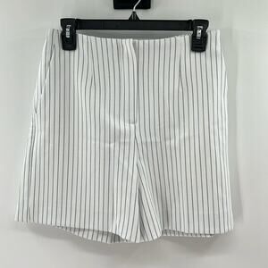 French Connection Women's Whisper Pinstripe Shorts - Summer White/Marine - 4 NWT